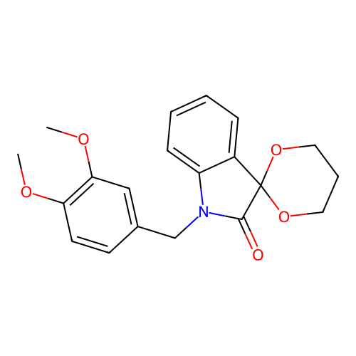 1'-(3,4-Dimethoxybenzyl)-1',2'-dihydrospiro([1,3]dioxane-2,3'-indole)-2'-one structure