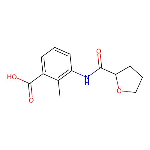 2-Methyl-3-[(tetrahydro-2-furanylcarbonyl)amino]benzoic acid structure
