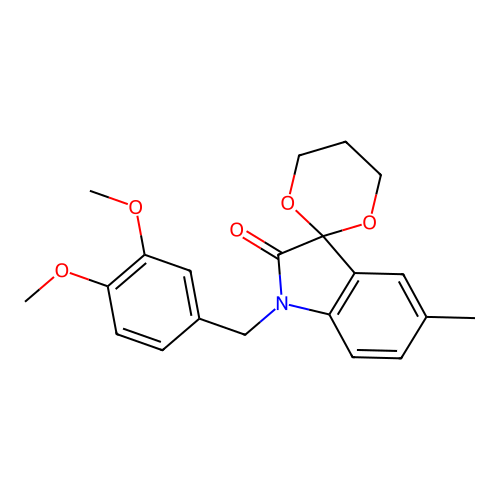 1'-[(3,4-Dimethoxyphenyl)methyl]-5'-methylspiro[1,3-dioxane-2,3'-indole]-2'-one structure