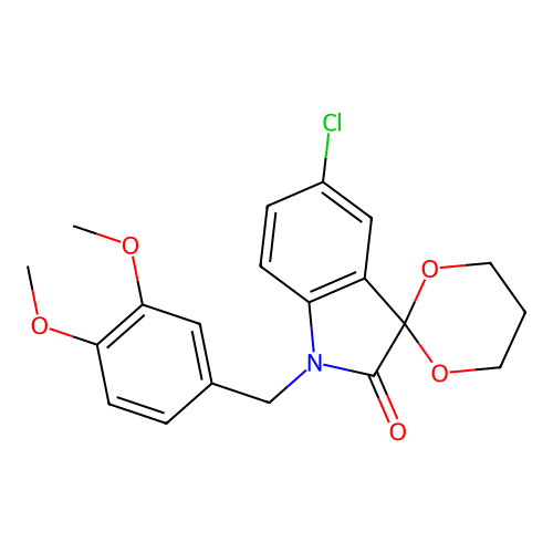 5'-Chloro-1'-[(3,4-dimethoxyphenyl)methyl]spiro[1,3-dioxane-2,3'-indole]-2'-one structure