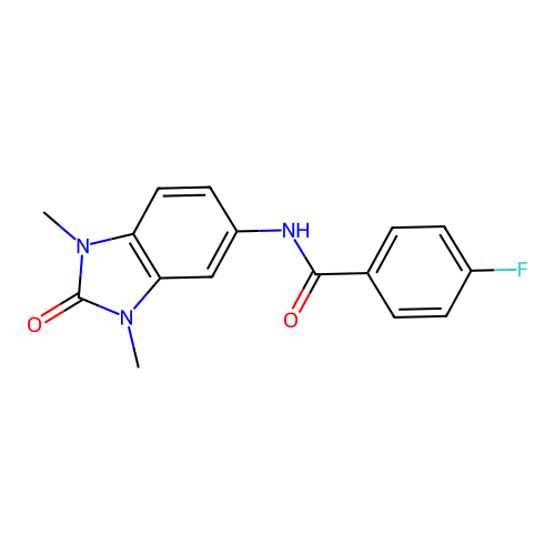 N-(1,3-dimethyl-2-oxobenzimidazol-5-yl)-4-fluorobenzamide structure
