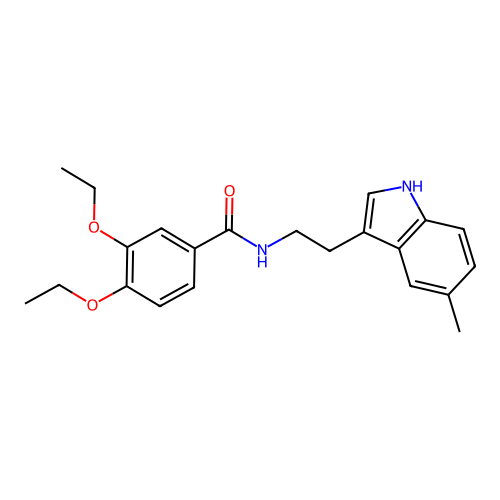 3,4-diethoxy-N-[2-(5-methyl-1H-indol-3-yl)ethyl]benzamide structure