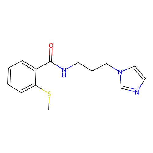 N-(3-imidazol-1-ylpropyl)-2-methylsulfanylbenzamide structure