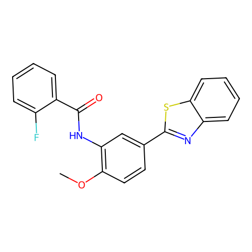 N-[5-(1,3-benzothiazol-2-yl)-2-methoxyphenyl]-2-fluorobenzamide structure
