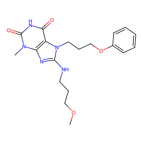 8-(3-Methoxypropylamino)-3-methyl-7-(3-phenoxypropyl)purine-2,6-dione structure
