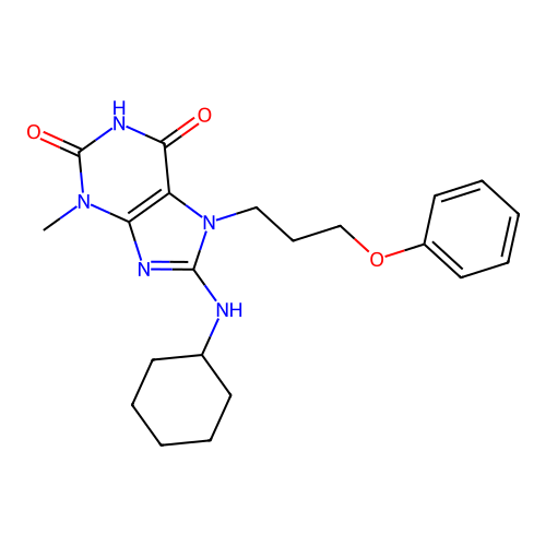 8-(Cyclohexylamino)-3-methyl-7-(3-phenoxypropyl)purine-2,6-dione structure