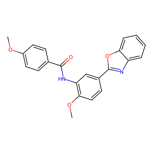 N-[5-(1,3-benzoxazol-2-yl)-2-methoxyphenyl]-4-methoxybenzamide structure