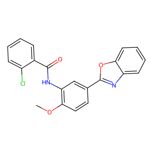 N-[5-(1,3-benzoxazol-2-yl)-2-methoxyphenyl]-2-chlorobenzamide structure