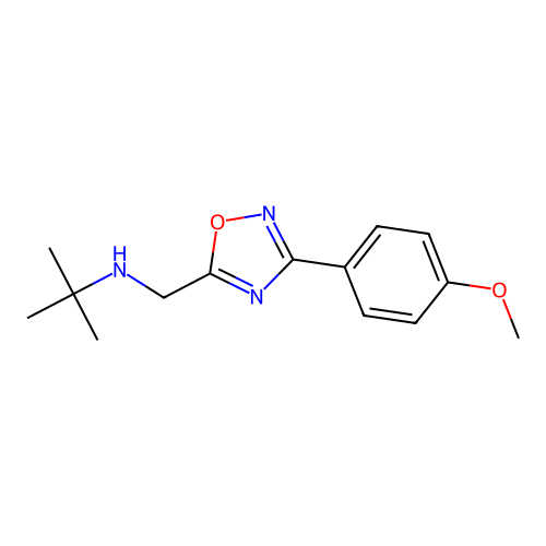 N-[[3-(4-methoxyphenyl)-1,2,4-oxadiazol-5-yl]methyl]-2-methylpropan-2-amine structure