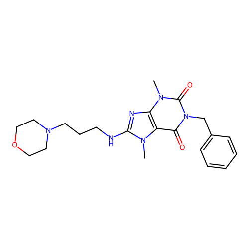 1-benzyl-3,7-dimethyl-8-((3-morpholinopropyl)amino)-1H-purine-2,6(3H,7H)-dione structure