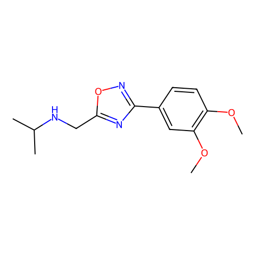 N-[[3-(3,4-dimethoxyphenyl)-1,2,4-oxadiazol-5-yl]methyl]propan-2-amine structure