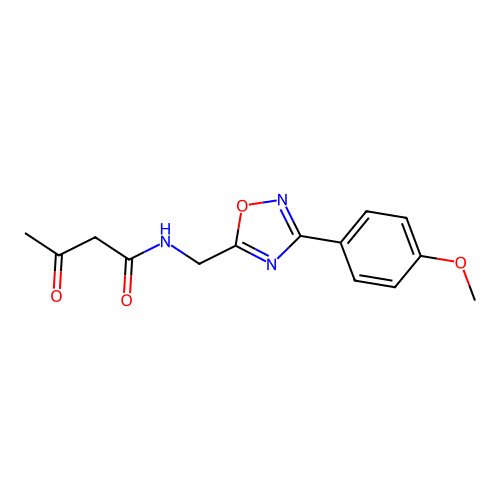 N-((3-(4-methoxyphenyl)-1,2,4-oxadiazol-5-yl)methyl)-3-oxobutanamide structure