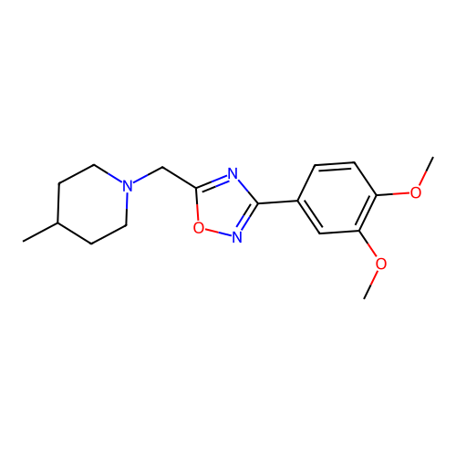1-{[3-(3,4-Dimethoxyphenyl)-1,2,4-oxadiazol-5-yl]methyl}-4-methylpiperidine structure