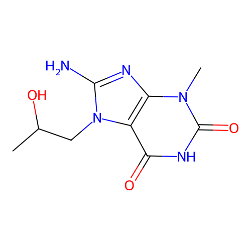 8-amino-7-(2-hydroxypropyl)-3-methyl-1H-purine-2,6(3H,7H)-dione structure