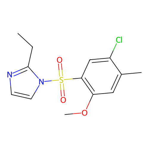 1-[(5-chloro-2-methoxy-4-methylphenyl)sulfonyl]-2-ethyl-1H-imidazole structure