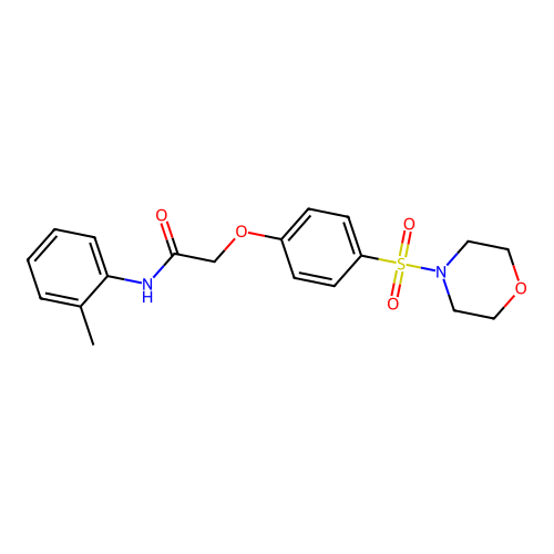 N-(2-methylphenyl)-2-(4-morpholin-4-ylsulfonylphenoxy)acetamide structure