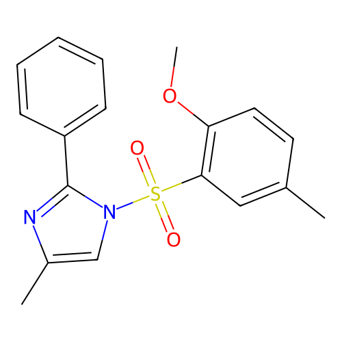 1-[(2-methoxy-5-methylphenyl)sulfonyl]-4-methyl-2-phenyl-1H-imidazole structure