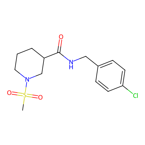 N-(4-chlorobenzyl)-1-(methylsulfonyl)piperidine-3-carboxamide structure