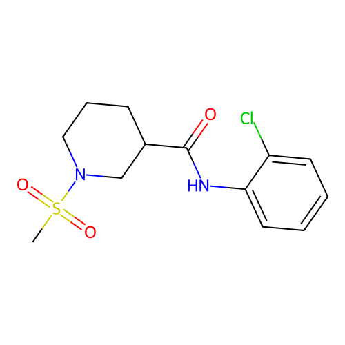 N-(2-chlorophenyl)-1-(methylsulfonyl)piperidine-3-carboxamide structure