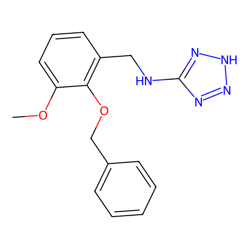 1H-1,2,3,4-Tetrazol-5-amine, N-[[3-methoxy-2-(phenylmethoxy)phenyl]methyl]- structure