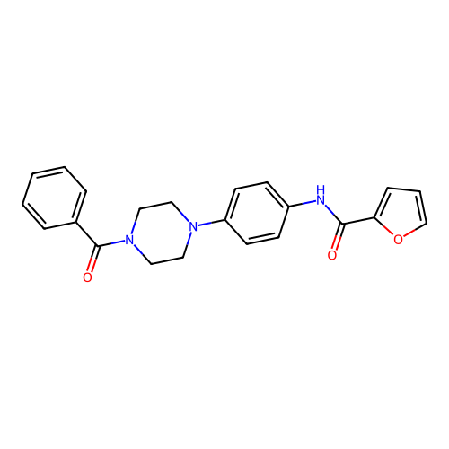 N-[4-(4-benzoyl-1-piperazinyl)phenyl]-2-furamide structure