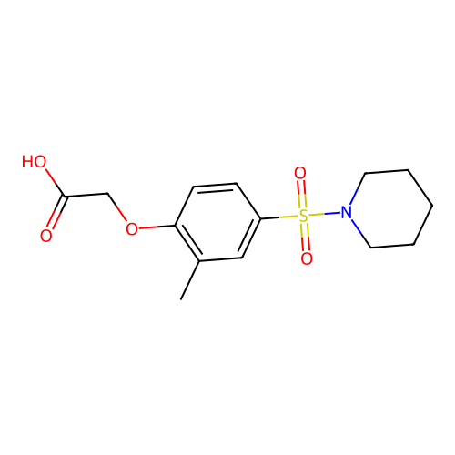 [2-Methyl-4-(piperidine-1-sulfonyl)-phenoxy]-acetic acid structure