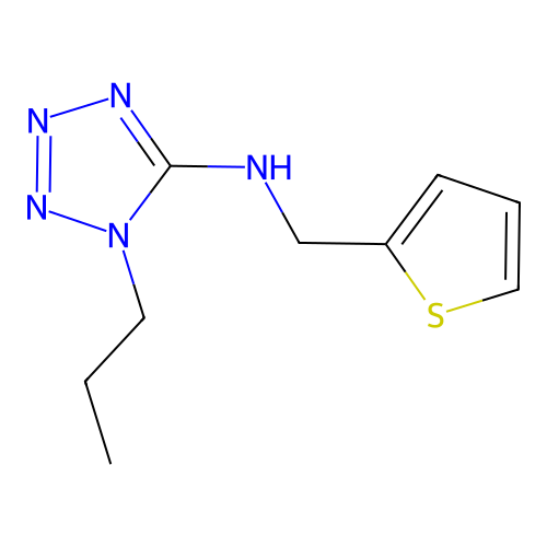 1-propyl-N-(thiophen-2-ylmethyl)tetrazol-5-amine structure