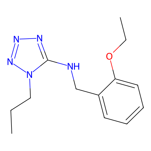 N-[(2-ethoxyphenyl)methyl]-1-propyltetrazol-5-amine structure