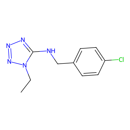 N-(4-chlorobenzyl)-1-ethyl-1H-tetrazol-5-amine structure