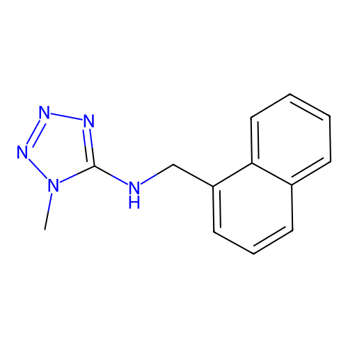 1-methyl-N-(naphthalen-1-ylmethyl)tetrazol-5-amine structure