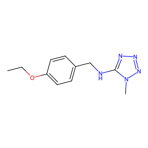 N-[(4-ethoxyphenyl)methyl]-1-methyltetrazol-5-amine structure