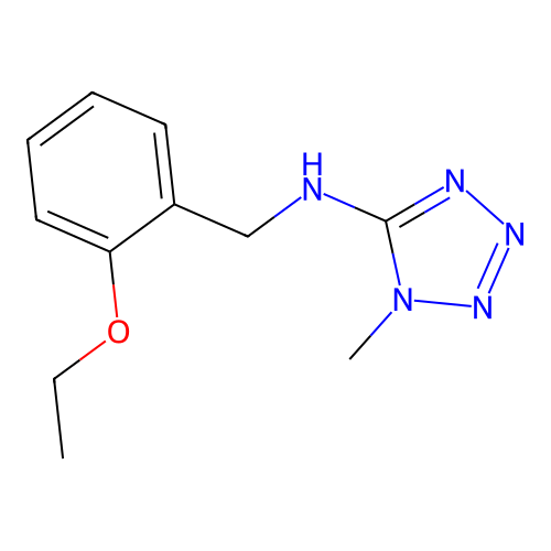 N-[(2-ethoxyphenyl)methyl]-1-methyltetrazol-5-amine structure