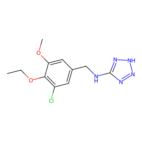 N-(3-chloro-4-ethoxy-5-methoxybenzyl)-1H-tetrazol-5-amine structure