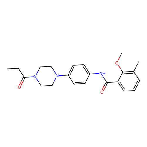 2-methoxy-3-methyl-N-[4-(4-propanoylpiperazin-1-yl)phenyl]benzamide structure