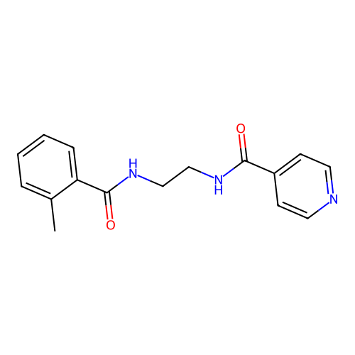 N-[2-[(2-methylbenzoyl)amino]ethyl]pyridine-4-carboxamide structure