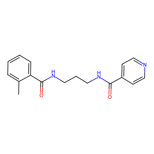 N-[3-[(2-methylbenzoyl)amino]propyl]pyridine-4-carboxamide structure