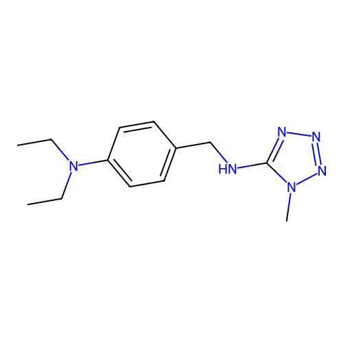 N-[[4-(diethylamino)phenyl]methyl]-1-methyltetrazol-5-amine structure