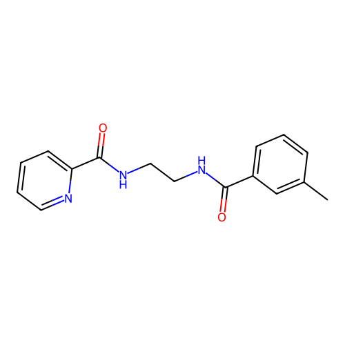 N-[2-[(3-methylbenzoyl)amino]ethyl]pyridine-2-carboxamide structure