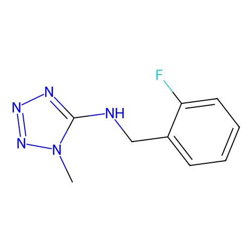 N-[(2-fluorophenyl)methyl]-1-methyltetrazol-5-amine structure