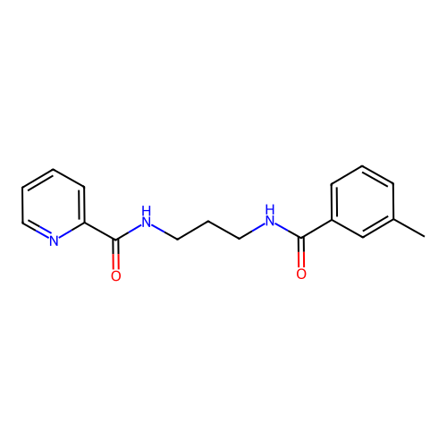 N-[3-[(3-methylbenzoyl)amino]propyl]pyridine-2-carboxamide structure