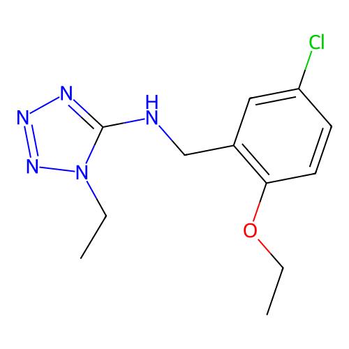 N-[(5-chloro-2-ethoxyphenyl)methyl]-1-ethyltetrazol-5-amine structure