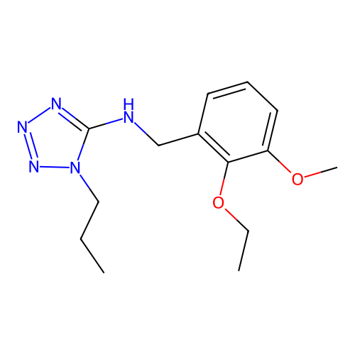 N-[(2-ethoxy-3-methoxyphenyl)methyl]-1-propyltetrazol-5-amine structure