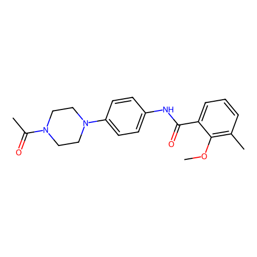 N-[4-(4-acetylpiperazin-1-yl)phenyl]-2-methoxy-3-methylbenzamide structure