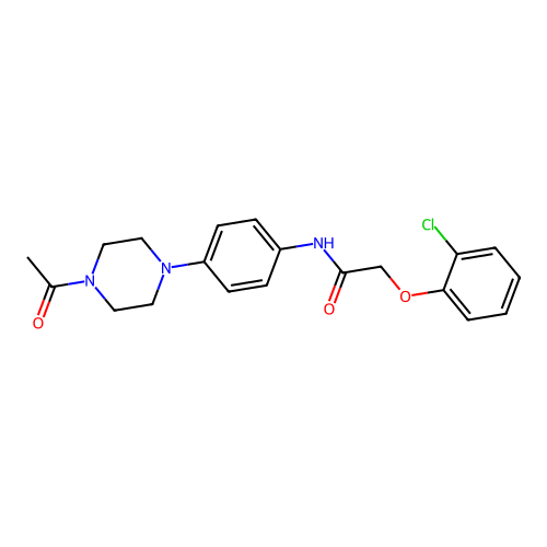 N-[4-(4-acetylpiperazin-1-yl)phenyl]-2-(2-chlorophenoxy)acetamide structure