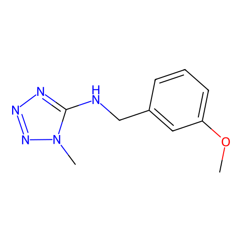 N-[(3-methoxyphenyl)methyl]-1-methyltetrazol-5-amine structure