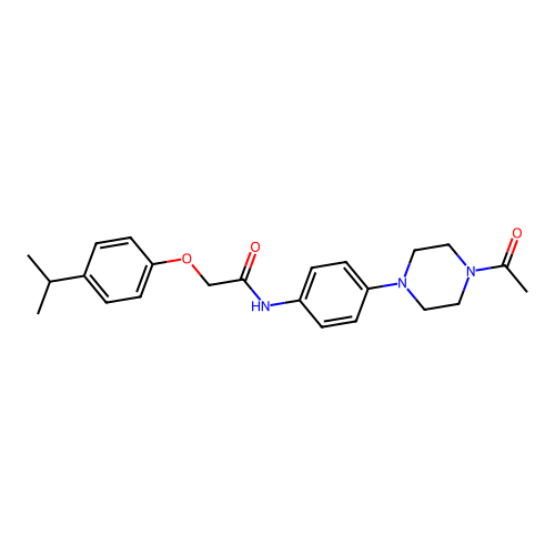 N-[4-(4-acetylpiperazin-1-yl)phenyl]-2-(4-propan-2-ylphenoxy)acetamide structure
