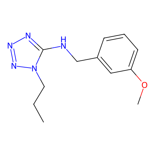 N-[(3-methoxyphenyl)methyl]-1-propyltetrazol-5-amine structure