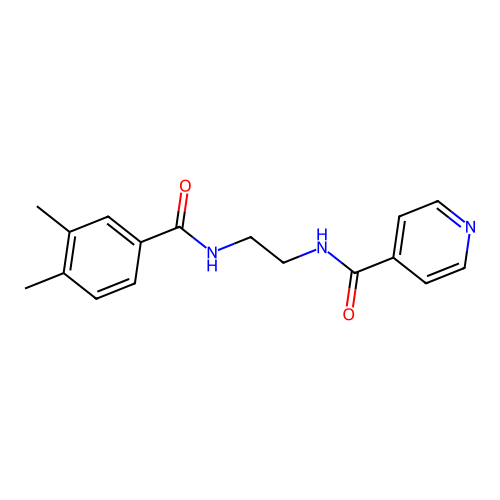 N-[2-[(3,4-dimethylbenzoyl)amino]ethyl]pyridine-4-carboxamide structure