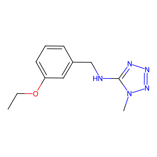 N-[(3-ethoxyphenyl)methyl]-1-methyltetrazol-5-amine structure