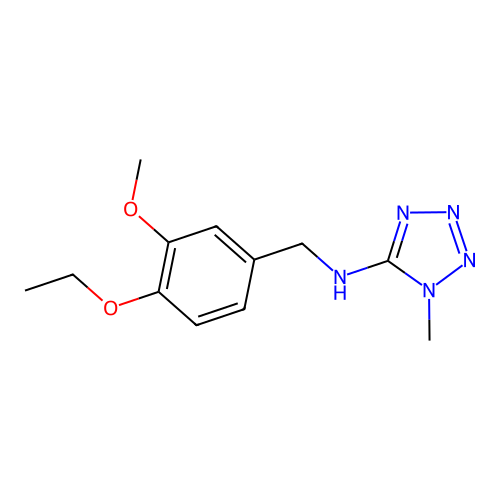 N-[(4-ethoxy-3-methoxyphenyl)methyl]-1-methyltetrazol-5-amine structure